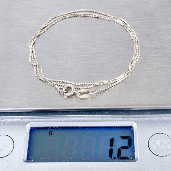 Vintage Italy Sterling Silver 925 Serpentine Link Chain Necklace 16" - Picture 3 of 3